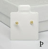 (AO - 98) 14K Aretes Oro Amarillo Circoita Cubica Blanca - JoyeriaParis