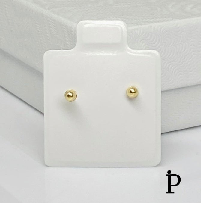 (AO - 98) 14K Aretes Oro Amarillo Circoita Cubica Blanca - JoyeriaParis