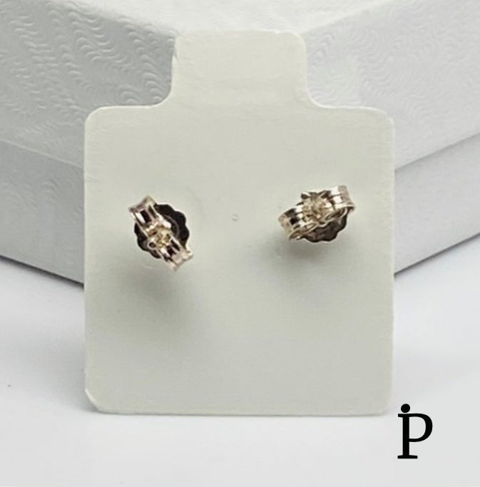 (AP - 08) .925 Plata Aretes Bola - JoyeriaParis