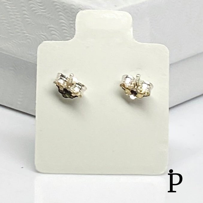 (AP - 09) .925 Plata Aretes Bola - JoyeriaParis