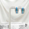 (AP - 22) .925 Plata Aretes Ópalo Azul - JoyeriaParis