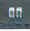 (AP - 22) .925 Plata Aretes Ópalo Azul - JoyeriaParis