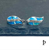 (AP - 25) .925 Plata Aretes Opalo - JoyeriaParis