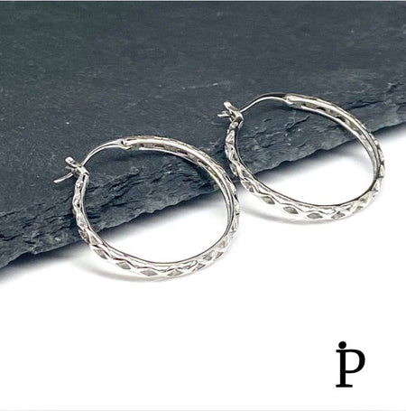 (AP - 50) .925 Plata Aretes Arracadas - JoyeriaParis