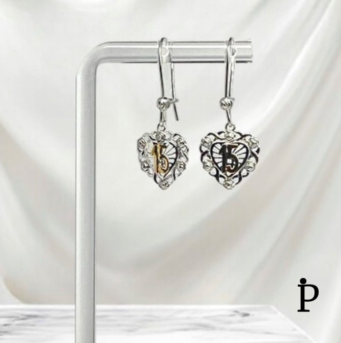 (AP - 52).925 Plata Aretes 15 Años - JoyeriaParis