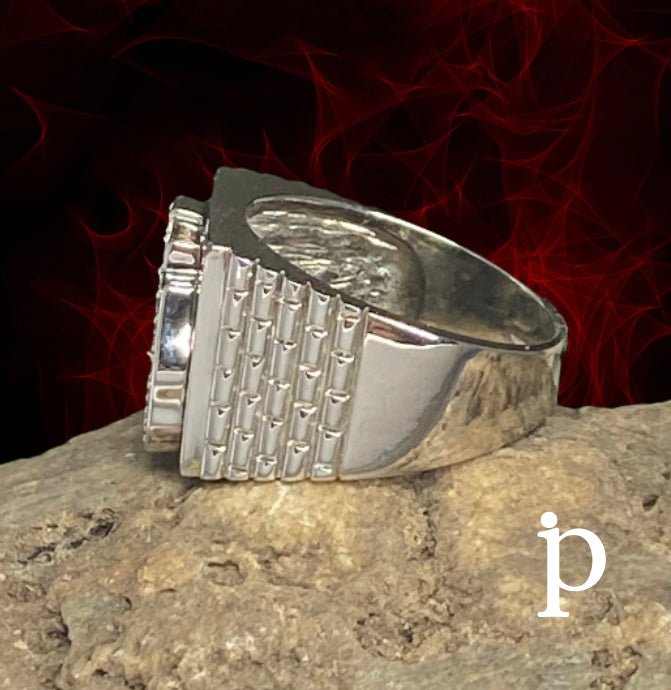 (APH - 21) .925 Plata Anillo PARA HOMBRE con forma de Ancla. - JoyeriaParis