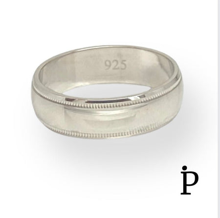 (ARG - P10) .925 Plata Argolla Unisex, Mide 6 mm Aprox. - JoyeriaParis