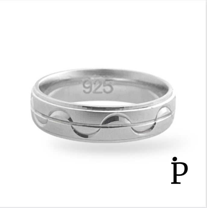 (ARG - P20) .925 Plata Argolla Unisex, Mide 6 mm Aprox. - JoyeriaParis