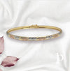 (BZO - 01) 14K Oro amarillo Brazalete con broche - JoyeriaParis