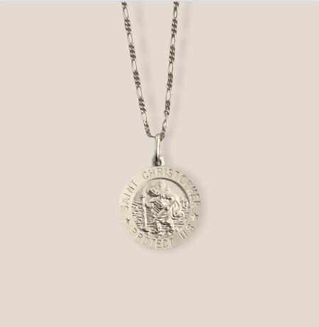 (CCP - 47) .925 Plata Cadena Para niño (a) (Corta ) 20” - 2mm Aprox de Saint Christopher - JoyeriaParis