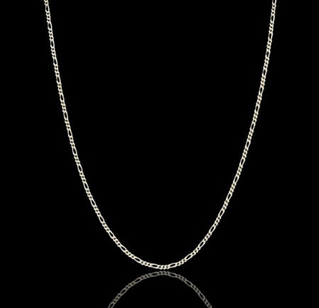 (CEP - 01) .925 Plata Cadena (delgada) Estilo Fígaro ,18” - 1.7 mm . - JoyeriaParis