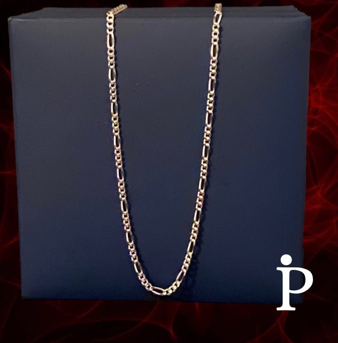 (CEP - 14) .925 Plata Cadena Fígaro 18" - 2.2MM - JoyeriaParis