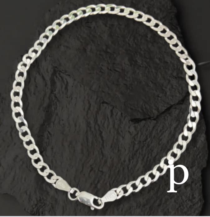 (CEP - 21) .925 Plata Pulsera Cubana - JoyeriaParis