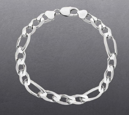 (CEP - 26) .925 Plata Pulsera Estilo Fígaro - JoyeriaParis