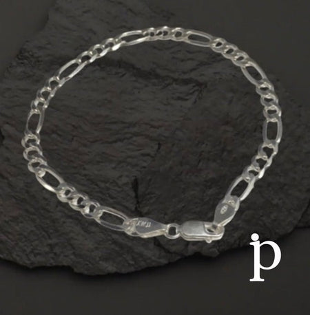 (CEP - 30) .925 Plata Pulsera Estilo Fígaro - JoyeriaParis