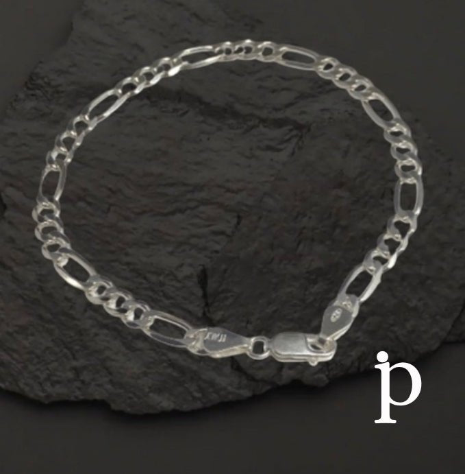 (CEP - 30) .925 Plata Pulsera Estilo Fígaro - JoyeriaParis