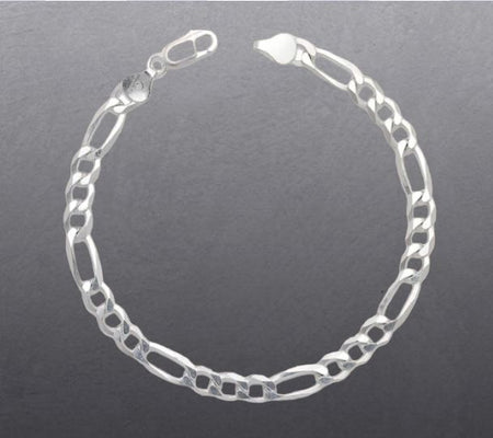 (CEP - 33) .925 Plata Pulsera Estilo Fígaro - JoyeriaParis