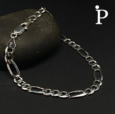 (CEP - 38) .925 Plata pulsera estilo fígaro - JoyeriaParis