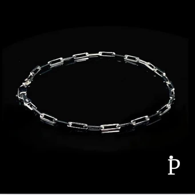 (CEP - 60).925 Plata Bracelet 2.8MM Paper Clip - JoyeriaParis