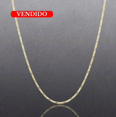 (CO - 01) 14K Chain gold yellow,style fígaro, size 20” - 2 mm - JoyeriaParis