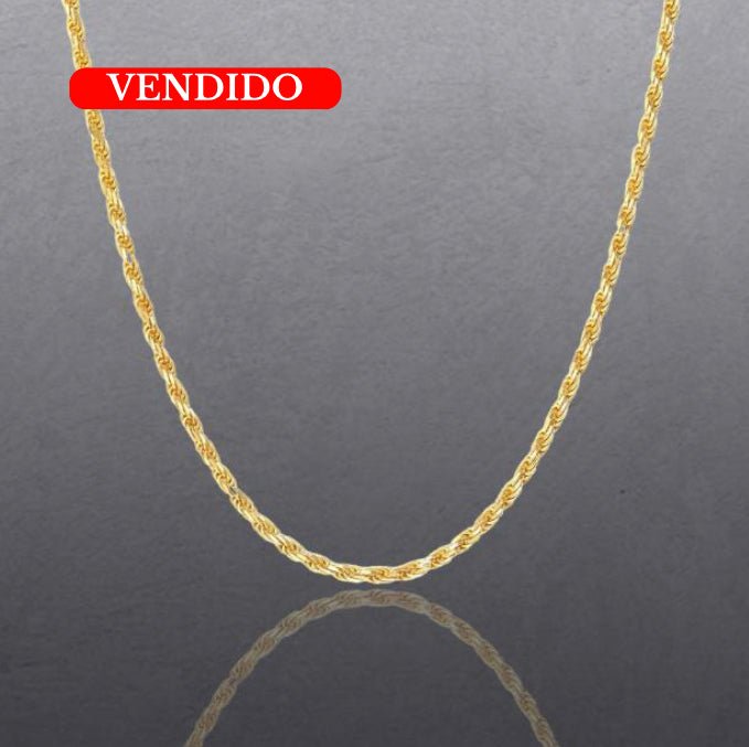 (CO - 05) 14K Cadena Oro Amarillo, estilo cuerda, mide 24” - 2 mm aprox. - JoyeriaParis