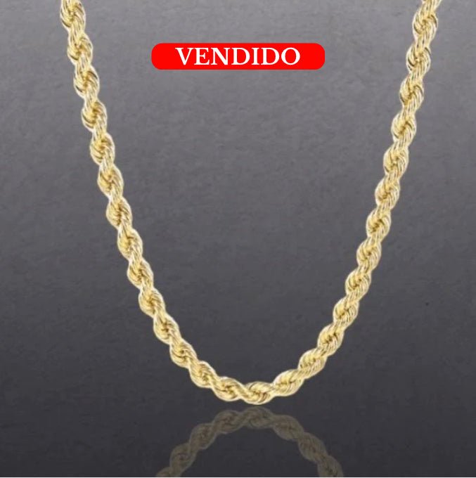 (CO - 09) 14K Cadena Oro Amarillo, estilo cuerda, mide 24” -   4mm aprox. - JoyeriaParis