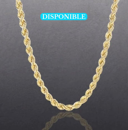 (CO - 10) 14K Cadena Oro Amarillo, estilo cuerda - JoyeriaParis