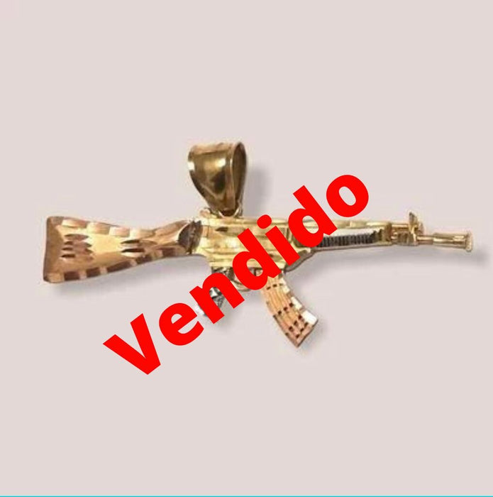 (DJO - 18) 14K Pendiente arma, mide de largo 57.5 - 29 mm aprox. - JoyeriaParis