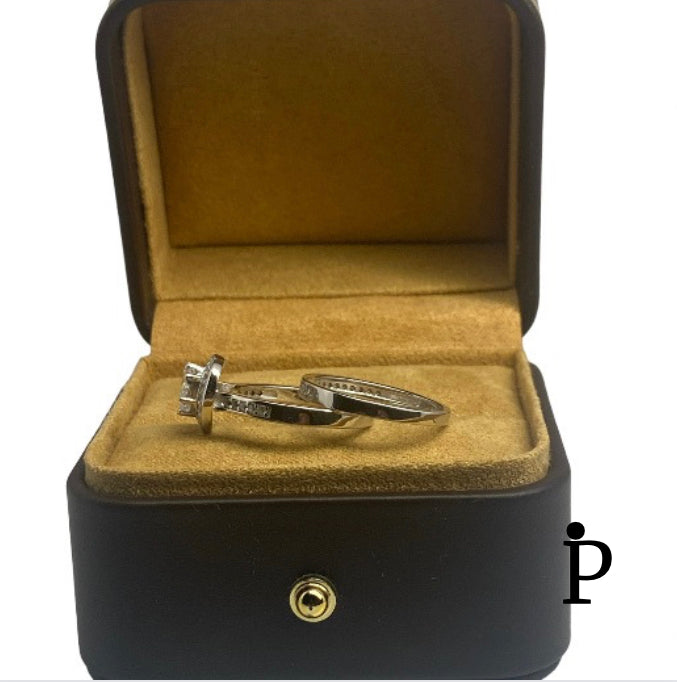 (ACP-92) .925 Silver CZ Wedding Ring Set