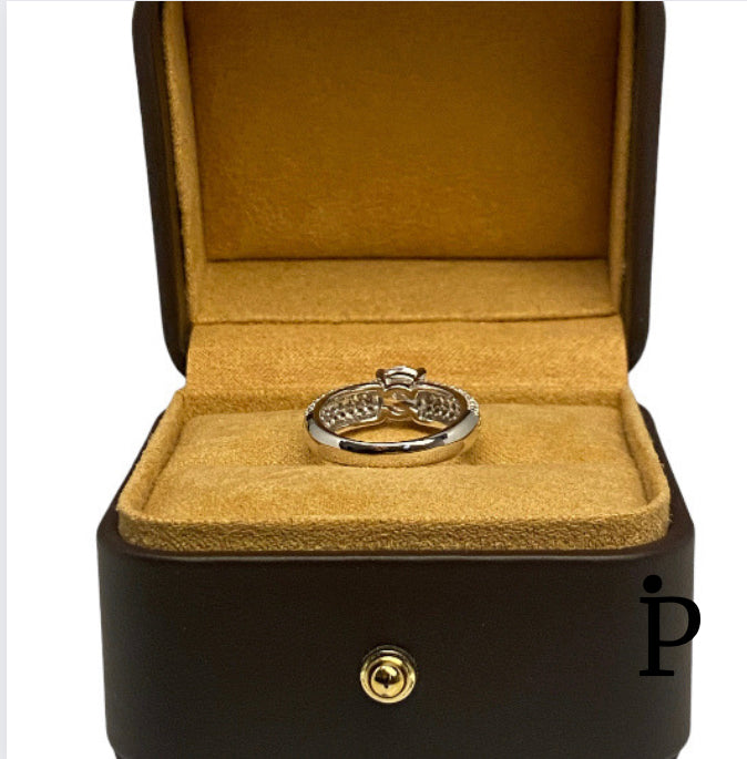 (ACP-56) .925 Silver Engagement Ring with Round CZ
