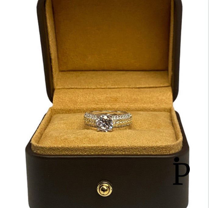 (ACP-56) .925 Silver Engagement Ring with Round CZ