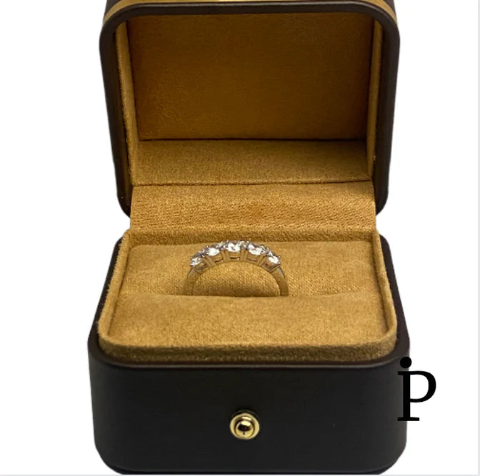 (ACP-21) .925 Silver Engagement Ring With 5 Cubic Zirconia.