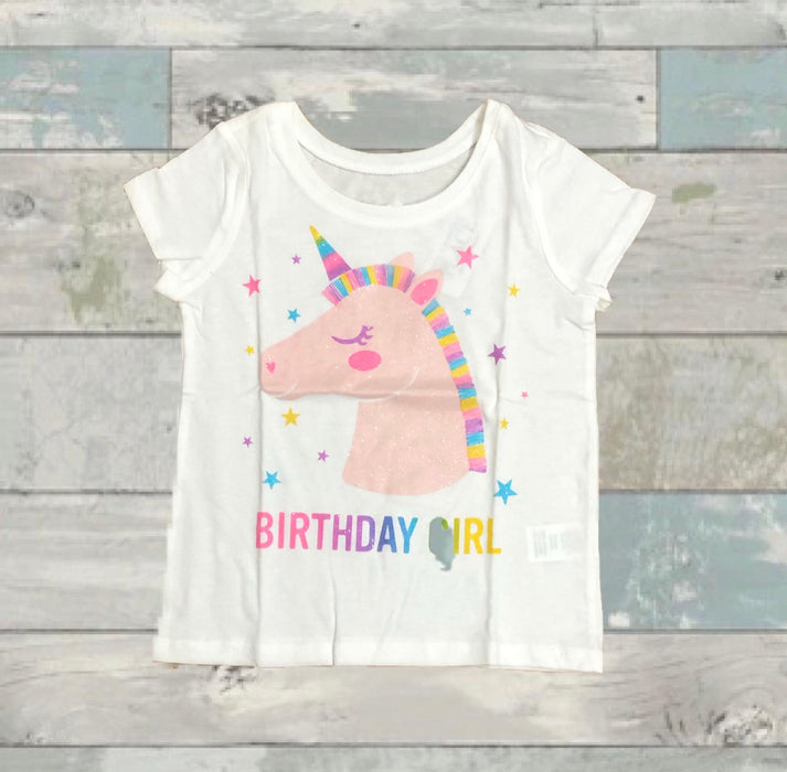 Playera para niña 3 años ,color blanca con estampado de Unicornio - JoyeriaParis