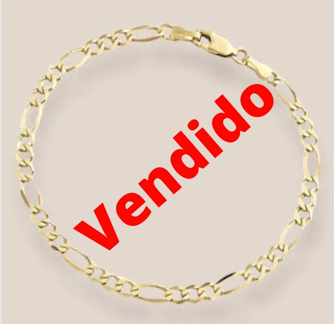 (PSO - 05) 14K Pulsera Fígaro mide 7” de largo, por 3.5 mm Ancho Aprox. - JoyeriaParis