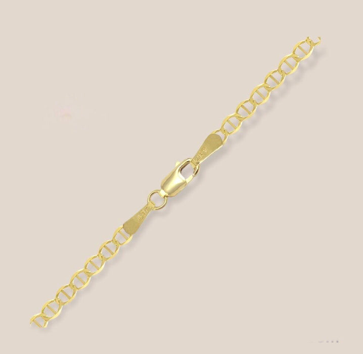 (PSO - 06) 14K Pulsera, Fígaro mide 7.5 “ de largo, por 4.4 mm Ancho Aprox. - JoyeriaParis