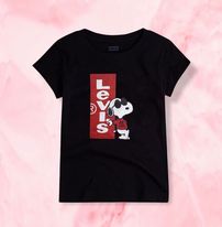 (RNN - 04) Playera para niña para 6 - 7 años con estampado de snoopy marca Levi’s - JoyeriaParis