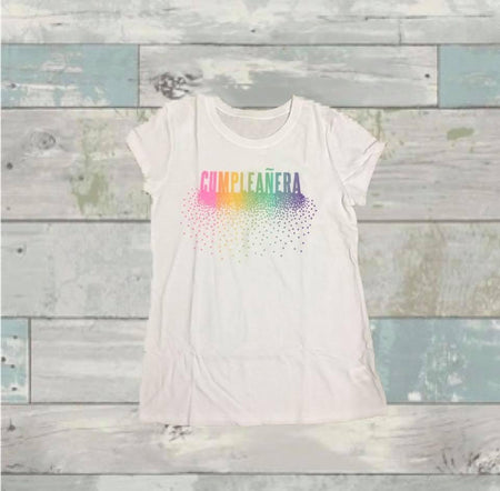 (RNN - 122) Playera para niña 10 a 12 años en color blanca con estampado - JoyeriaParis