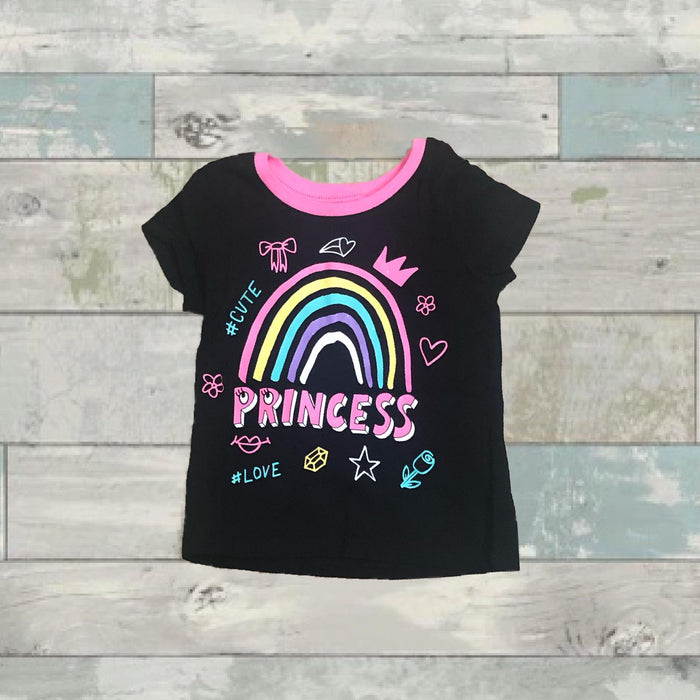 (RNN - 129) Playera para niña 2 años en color negra con estampado de arcoíris - JoyeriaParis