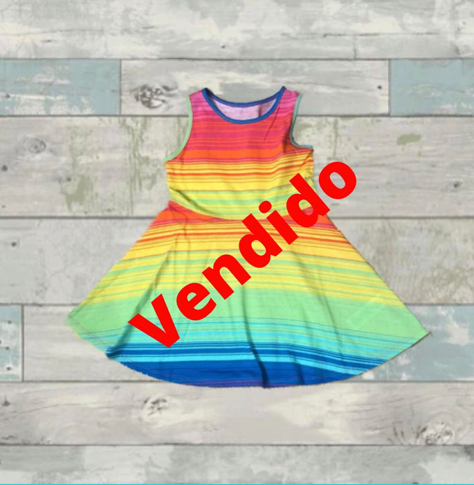 (RNN - 132) Vestido para niña multicolor, para 4 años - JoyeriaParis