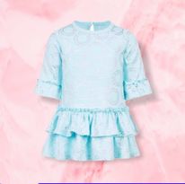 (RNN - 26) Vestido para niña para 1 año color color azul agua - JoyeriaParis