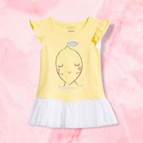 (RNN - 37) Vestido para bebé de 6 - 9 meses con estampado de un limon - JoyeriaParis