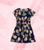 (RNN - 53) Vestido para 3 - 4 años niña color negro con estampado de piñas - JoyeriaParis