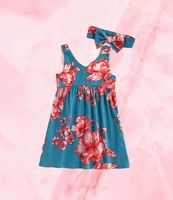 (RNN - 55) Vestido para niña con moño 3 - 4 años en color verde y flores - JoyeriaParis