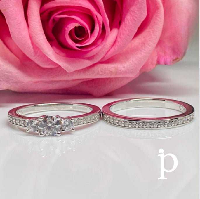 T - 2 Trio de Anillos en .925 Plata. - JoyeriaParis