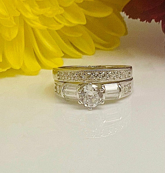 (T - 29)Trio De Anillos De .925 Plata, Con ZC Corte Redondo - JoyeriaParis