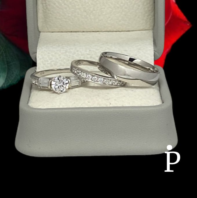 T - 6 Trio de Anillos en .925 Plata - JoyeriaParis