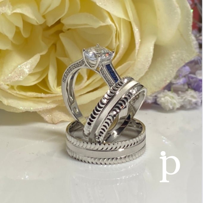 T - 8 Trio de Anillos en .925 Plata. - JoyeriaParis