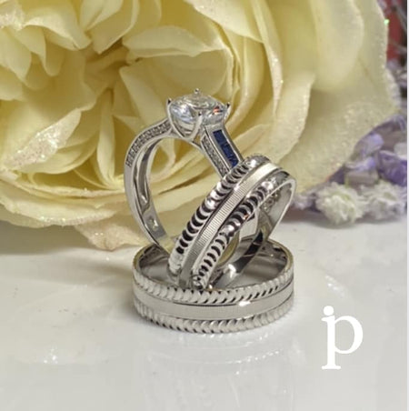 T - 9 Trio de Anillos en .925 Plata. - JoyeriaParis