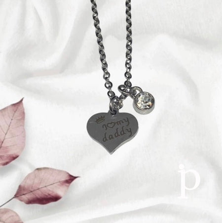 (UA - 24)Cadena con pendiente en forma de corazón para dama en acero inoxidable - JoyeriaParis