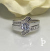 (ULP - 08) .925 Plata anillo doble con zc blanca corte redondo. - JoyeriaParis